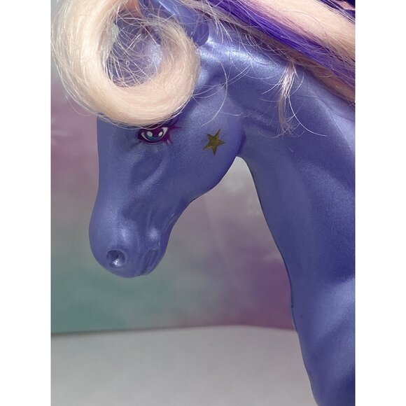 Vintage 1987 Fashion Star Fillie Star Niki Purple Pink Hair Tail Trim - Picture 4 of 6